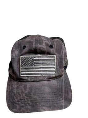 Military Black Distressed American Flag Hat